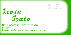 kevin szalo business card